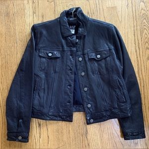 Gap leather jacket Large NAVY BLUE